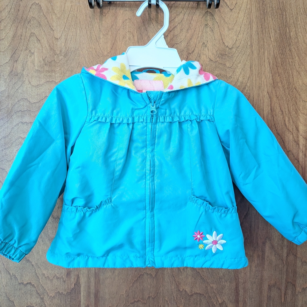 🩵London Fog Fleece-lined Jacket with Floral Accents 🌸